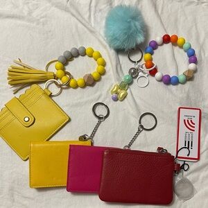 Bundle: Colorful Keychain and Card Holder Set